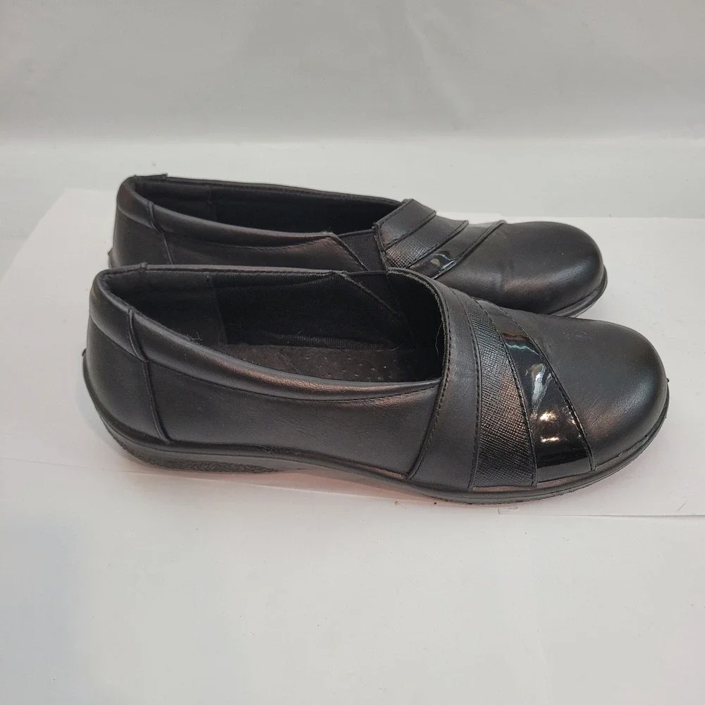 Studio Works Lyric Loafers Womens 6 Black Slip On Comfort Shoes SW-LYRIC-1P